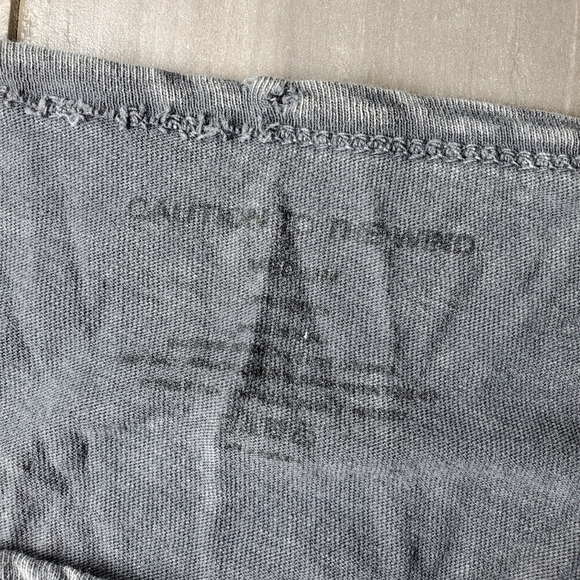 Caution to the Wind Distressed Gray Acid Wash Short Sleeve T-Shirt Size Medium - Picture 2 of 16